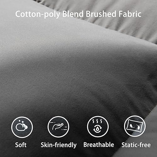 Miniatura 2 de Edredón de fibra de plumón gris de lujo, tamaño Queen, núcleo de edredón de fibra de plumón para todas las estaciones, relleno de edredón de calidez