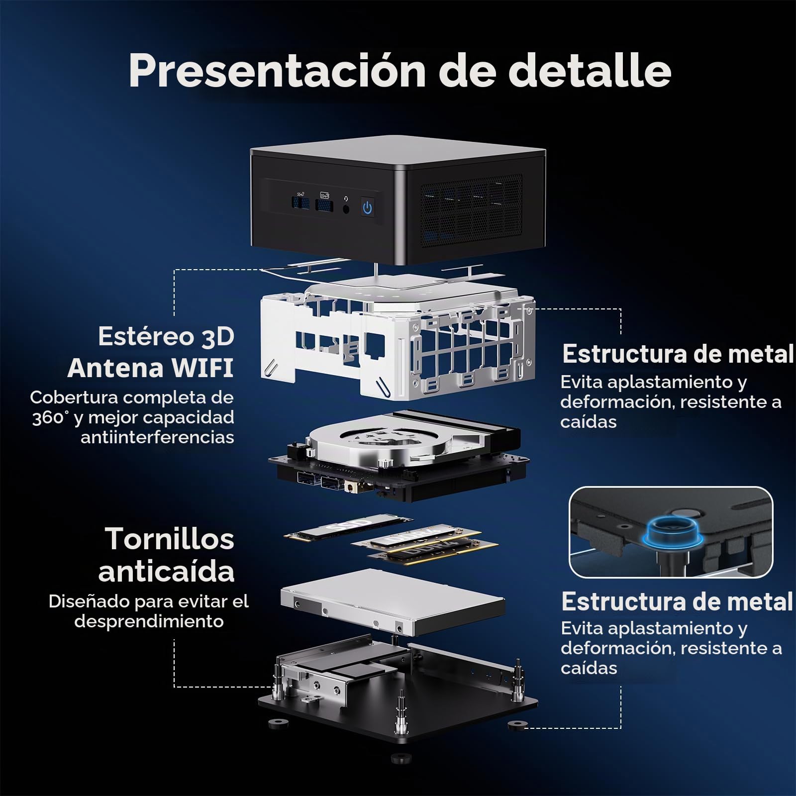 Intel NUC 13 Pro NUC13ANHi5 Arena Canyon, 16GB RAM 512GB SSD, Intel Core i5-1340P, Win 11 Pro Mini computadora de Escritorio, 8K/4K UHD, Gigabit Ethernet/WiFi-6/VESA para