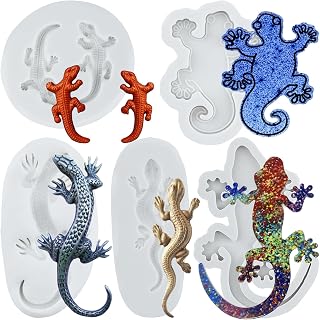 Lingzhi Lizard Gecko Silicone Fondant Molds For Cake Decoration Chocolate Cupcake Topper Candy Polymer Clay Gum Paste Set of 5