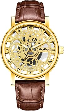 Men Business Luxury Fashion Gents Quartz Watch Men Bottom Hollow Imitation Mechanical Watch Men Belt Watch to My Son Watch