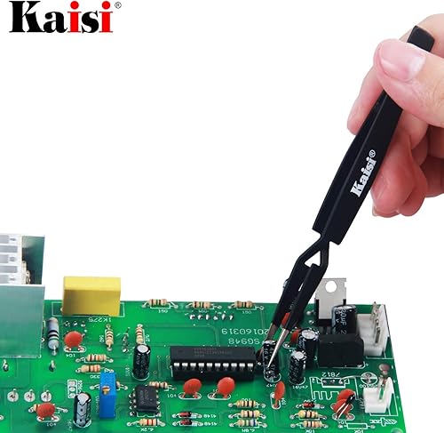 Miniatura 6 de Kaisi - Juego de 6 pinzas de bloqueo cruzado, juego de pinzas de acero inoxidable antiestáticas para manualidades, joyería, electrónica, trabajo de