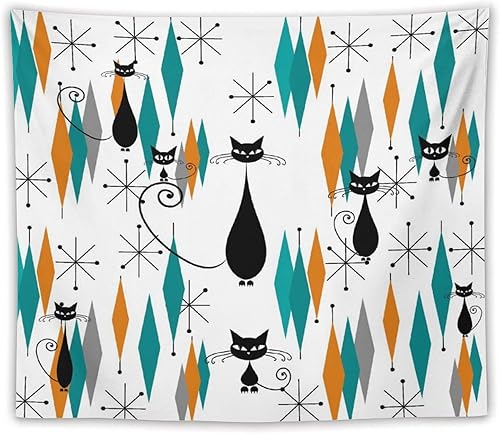 Miniatura 200 de Tapiz floral retro de los años 60 y 70, diseño hippie de primavera Groovy Flower Power Flower Boho para colgar en la pared, arte neutro para Hippie