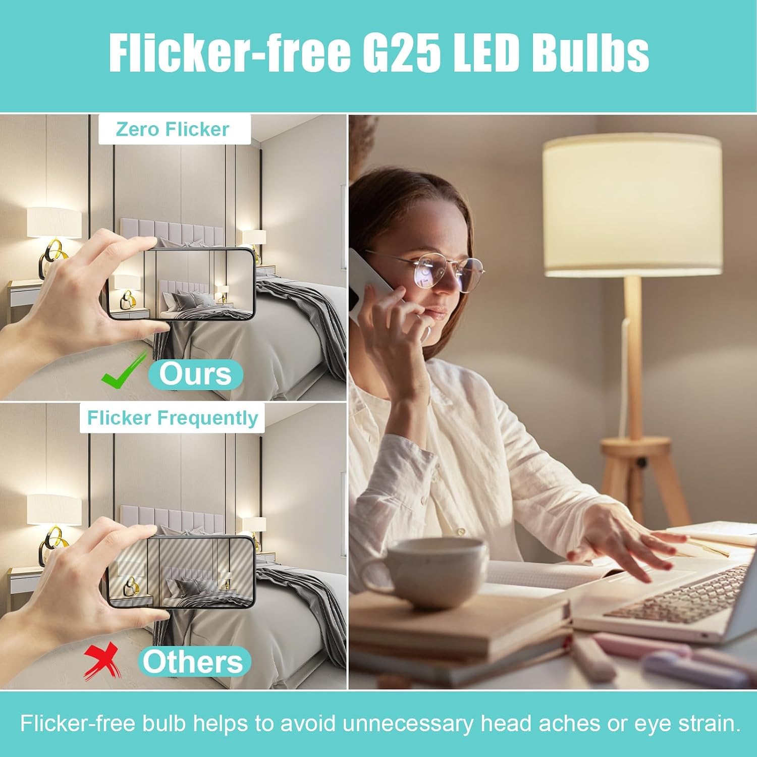 8 Pack LED Vanity Barthroom Light Bulbs 40W Equivalent 4000K Natural White image 5