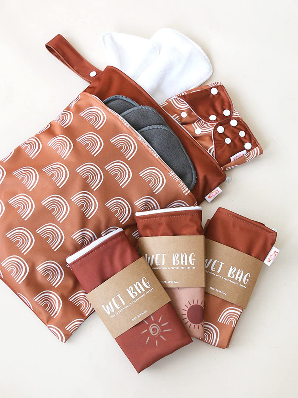 CJAPGJW 2 Stück Nass-Trocken-Beutel - Wasserdichte Wetbags Für Windeln & Badesachen