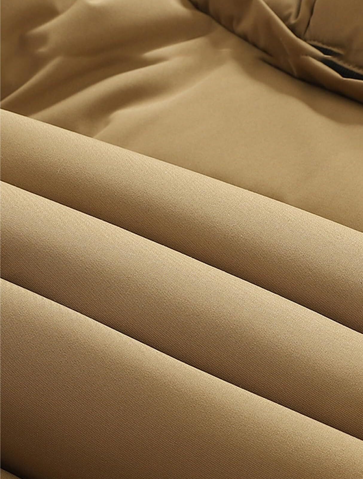 Ciepłe Kurtki Męska Kamizelka Puchowa Z Kapturem, Gruba Kurtka, Bez Rękawów, Na Co Dzień, Ciepła, Bawełniana Kamizelki Zimowe(Beige,Large)