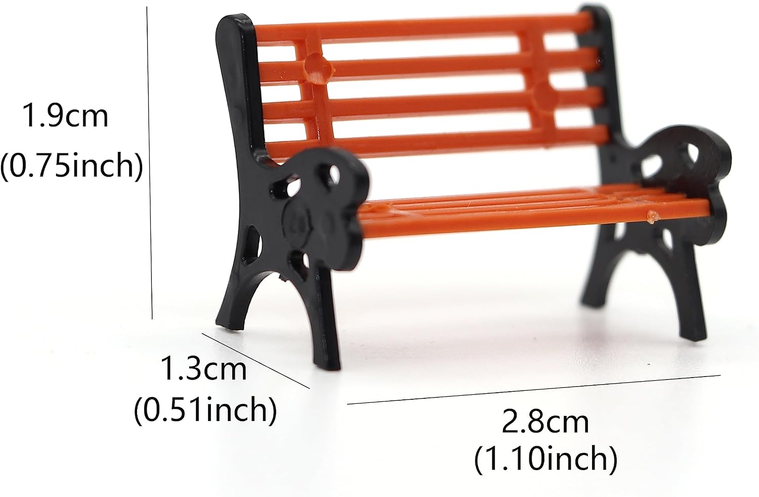 15 pcs O Scale Model Park Benches Platform Settee M205