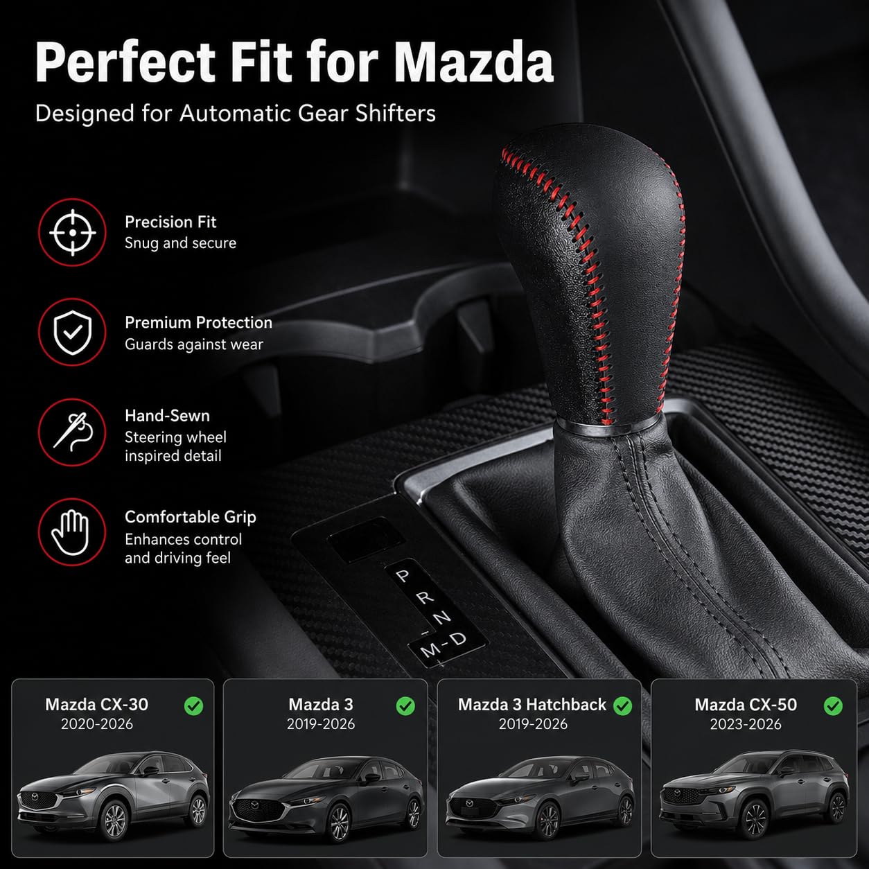 Amazon.com: Great-luck Leather Gear Shift Knob Cover for Mazda CX