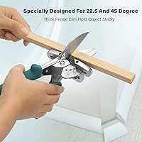 Vista 2 de O’Shine Tijeras de inglete de 22.5 grados para corte angular de molduras de madera, herramienta de corte de cuarto redondo, cortador de molduras