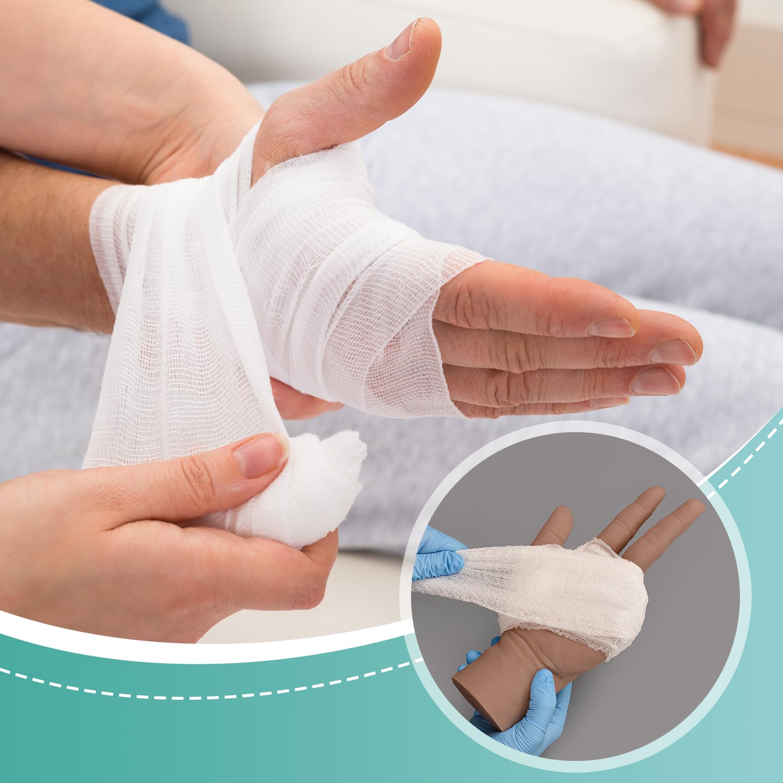 MedEduQuest Wound Packing Hand Trainer, Trauma Pracice Hand for Wound Care