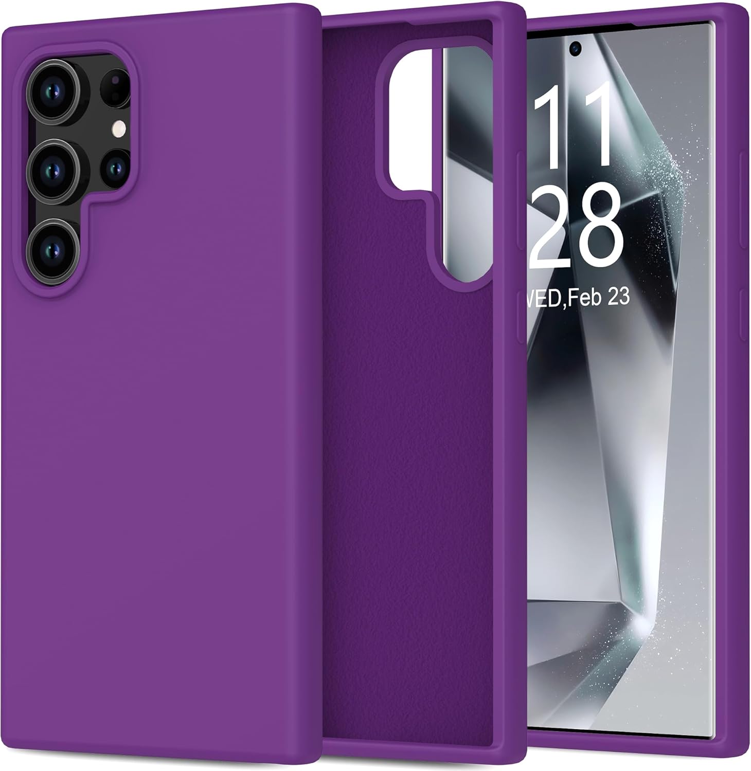 bemal for Samsung Galaxy S22 Ultra Case - Smooth Silky Liquid Silicone - Slim Fit Soft Microfiber Lining - Designed for Women and Girls - Shockproof Protective Phone Cover 6.8"- Purple Purple Galaxy S22 Ultra(XL)-6.8"