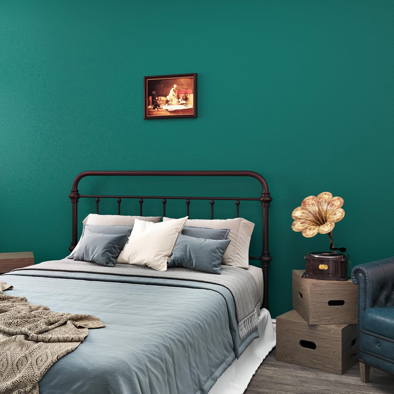 Teal Blue Wallpaper Peel and Stick Solid Color Matte Countertop Contact Paper for Cabinets and Drawers Self Adhesive Removable Wallpaper Stick and Peel for Bedroom 15.7 x 78.8 inch