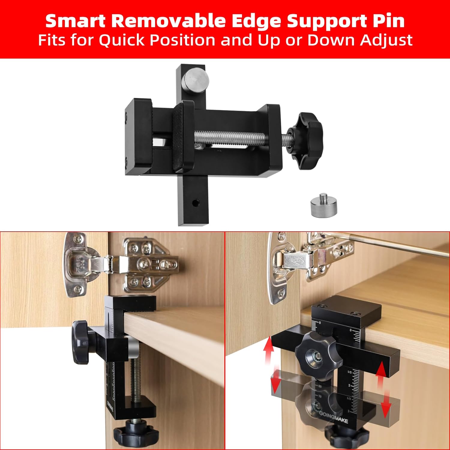 Cabinet Door Mounting Jig with Quick Edge Positioner,Adjustable Cabinet Door Installation Positioner,Cabinet Door Positioning Tool Jig for Installing Frameless or Face Frame Cabinet Doors