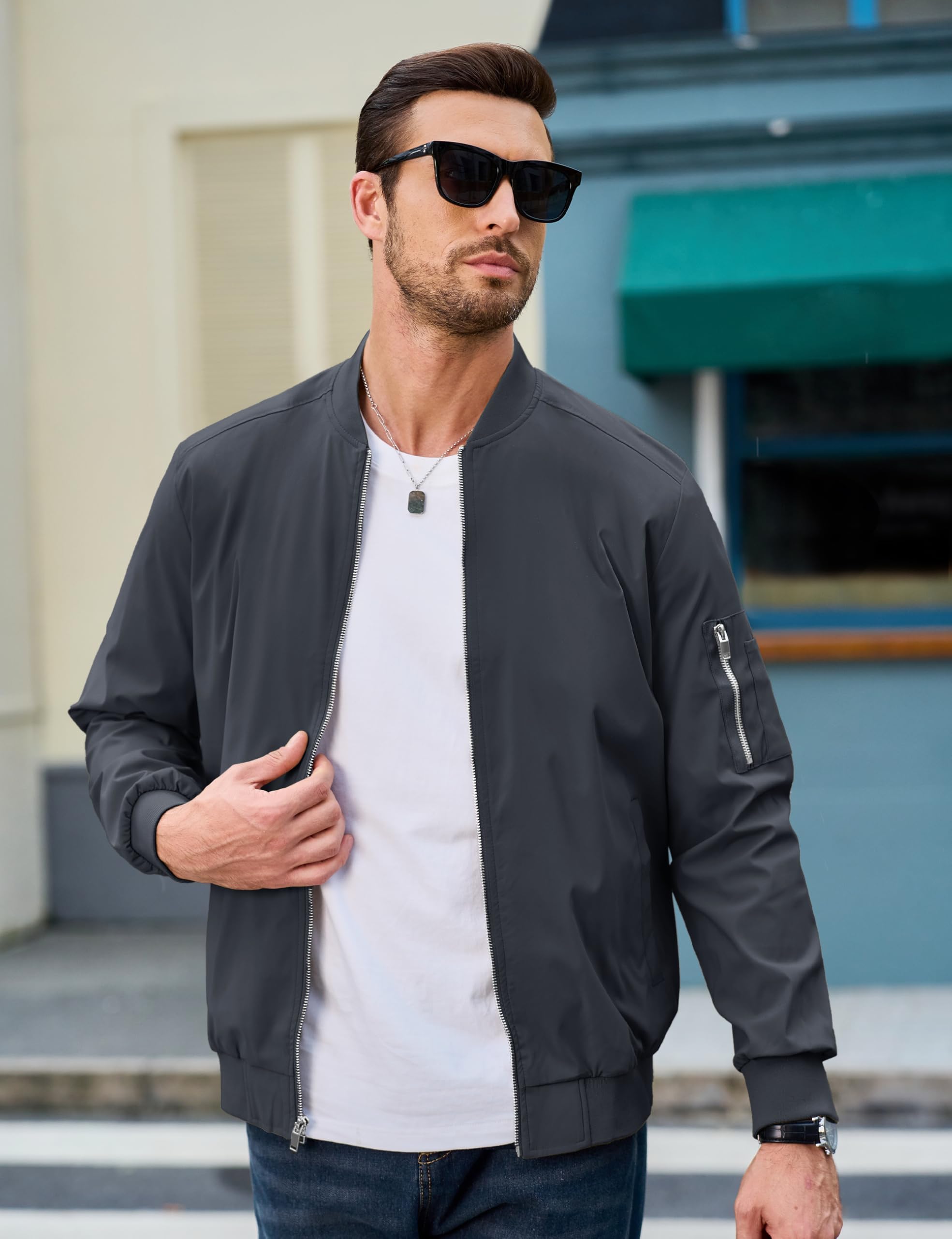 MAGCOMSEN Bombers Homme Veste Militaire Homme Veste Aviateur Pour Hommes Zippée Veste Décontractée Veste Tactique Veste de Base