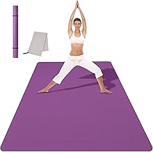 CAMBIVO Sports Mat, Fitness Mat, Non-Slip, Gym Mat, Yoga Mat, XXL (183 cm x 122 cm x 6/8 mm), Training Mat Made of Thermoplastic Elastomer (TPE) with Towel for Sports, Yoga, Pilates, Gym, Home