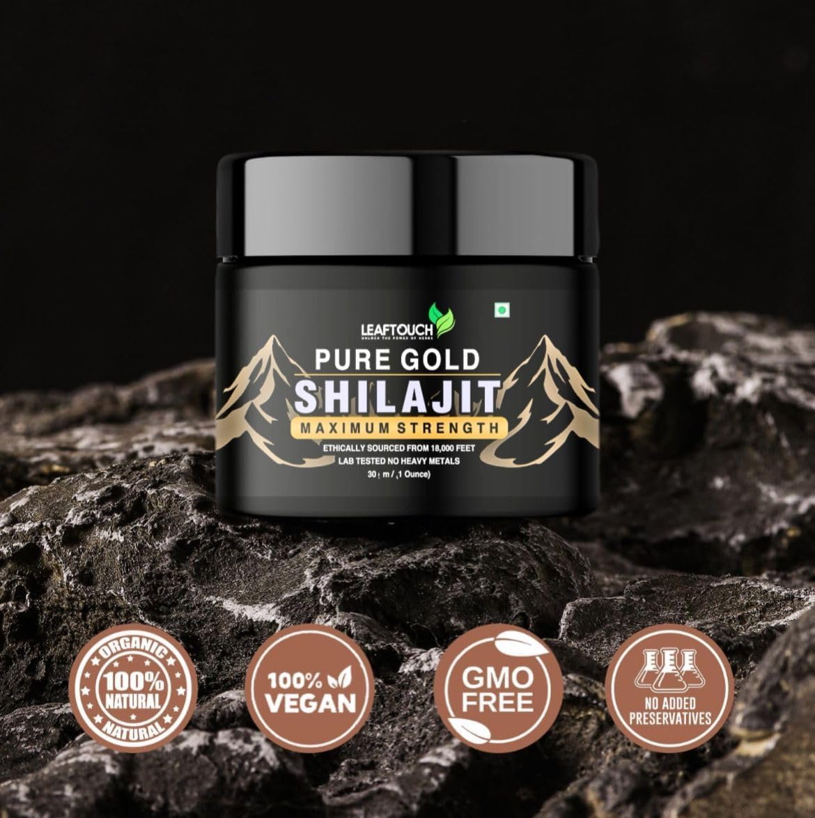 LEAFTOUCH Shilajit Resin - Pack of 4 (30 Gram)