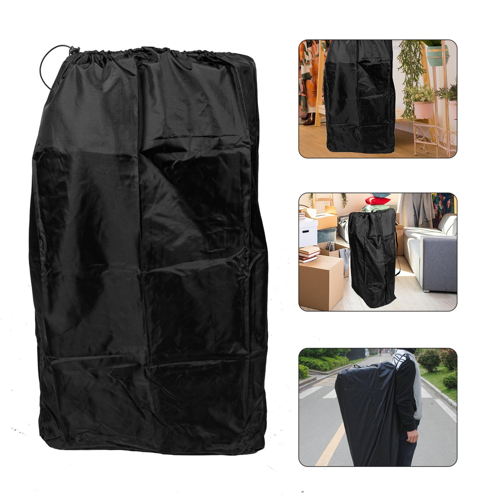 Sacca Porta Passeggino da Viaggio per Aereo in Nylon Nero | Doppie Tracolle, Chiusura a Coulisse Bloccabile, Cuciture Rinforzate per Maggiore Protezione e Trasporto Comodo