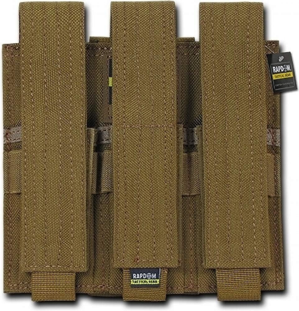 Rapdom Tactical Triple Pistol Mag Pouch, Coyote