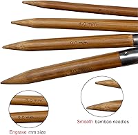 Vista 4 de Weabetfu Aguja de tejer circular de bambú, longitud de 32 pulgadas para proyectos de manualidades DIY y cualquier proyecto de tejido con hilo