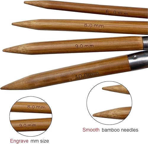 Miniatura 4 de Weabetfu Aguja de tejer circular de bambú, 32 pulgadas de longitud para hacer bricolaje creativo hecho a mano y cualquier proyecto de hilo de