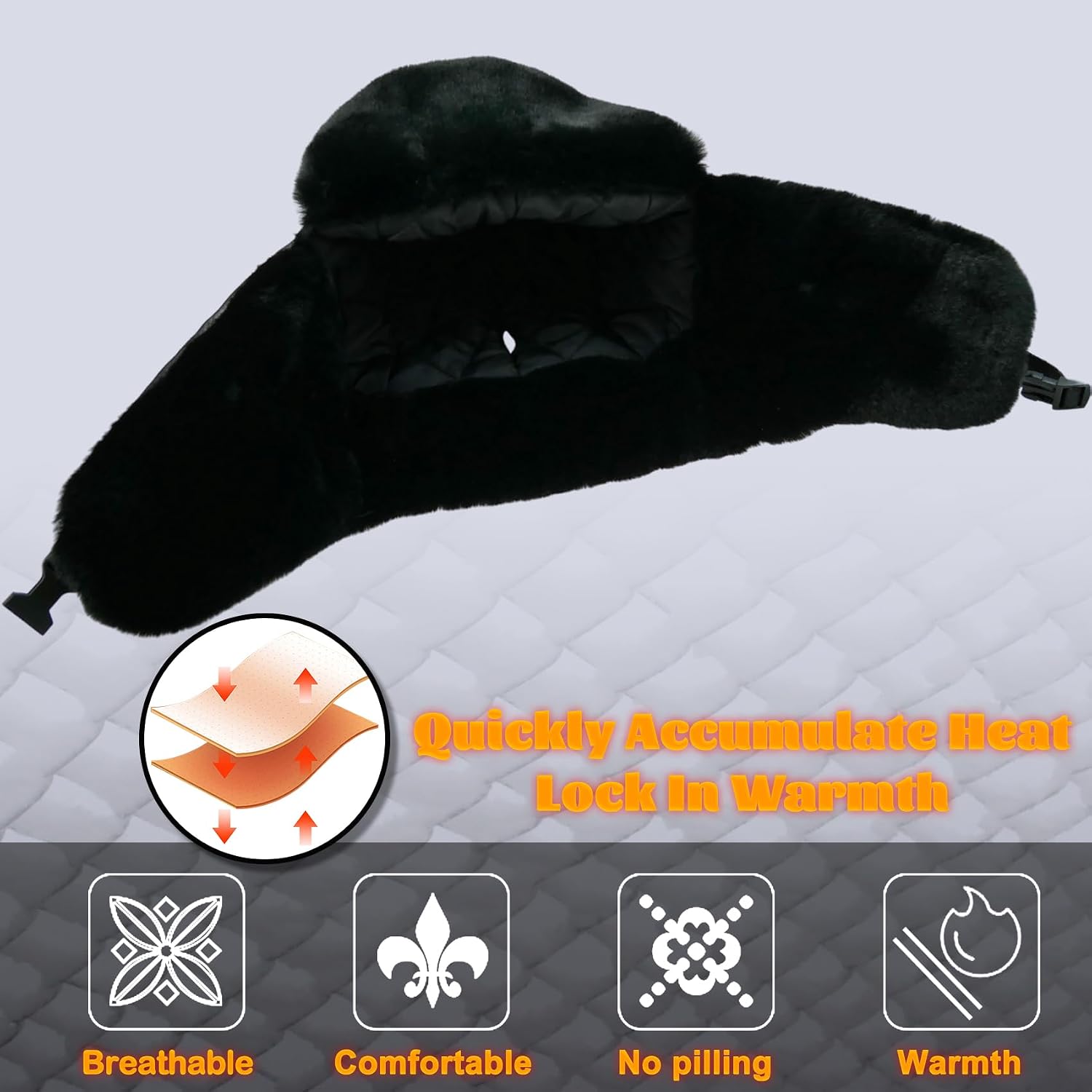 Unisex Winter Trapper Hat Cold Proof Keep Warm Hat with Ear Flaps for Hunting Skiing Trooper Outdoor Activities