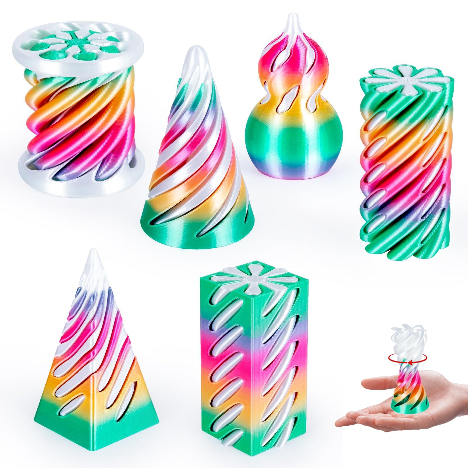 6-Pack 3D Printed Fidget Toys
