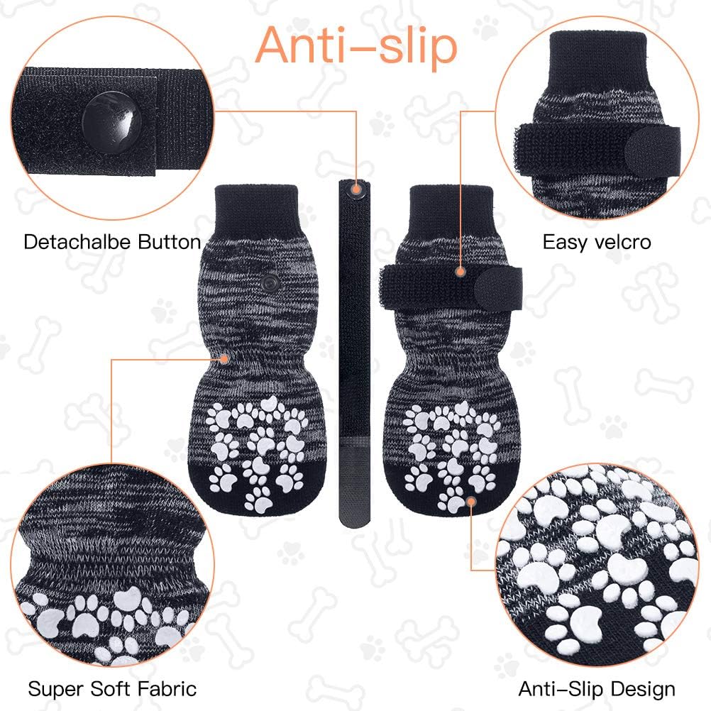 EXPAWLORER 3 works Anti-slip Dog Socks Paws Stop Licking, Dog Paw Protector with Grips Double-sided Strong Traction - Image 4