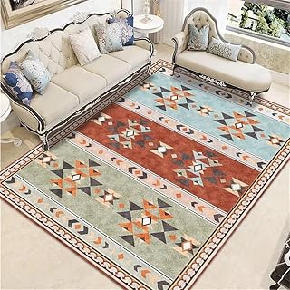 Schöne Deko Außenteppich Der Kombinationsdruck mit Mehreren kleinen Dreiecken eignet Sich für Wohnzimmer-, Schlafzimmer- und Flurteppiche Orientteppiche(blau 90X160CM)