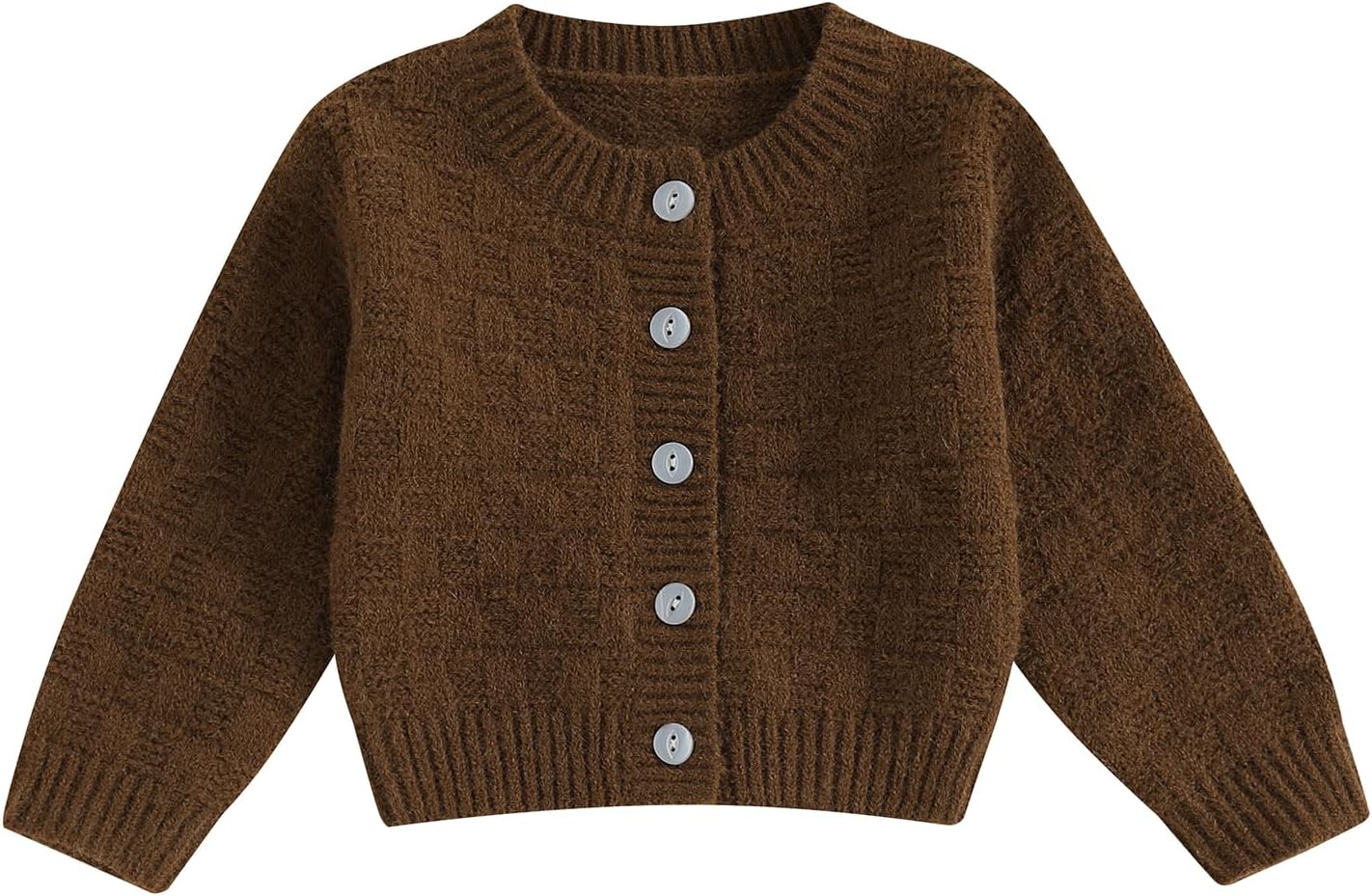 Toddler Baby Girl Textured Cardigan Sweater Oversized Solid Color Long Sleeve Button Knitted Sweaters Warm Clothes