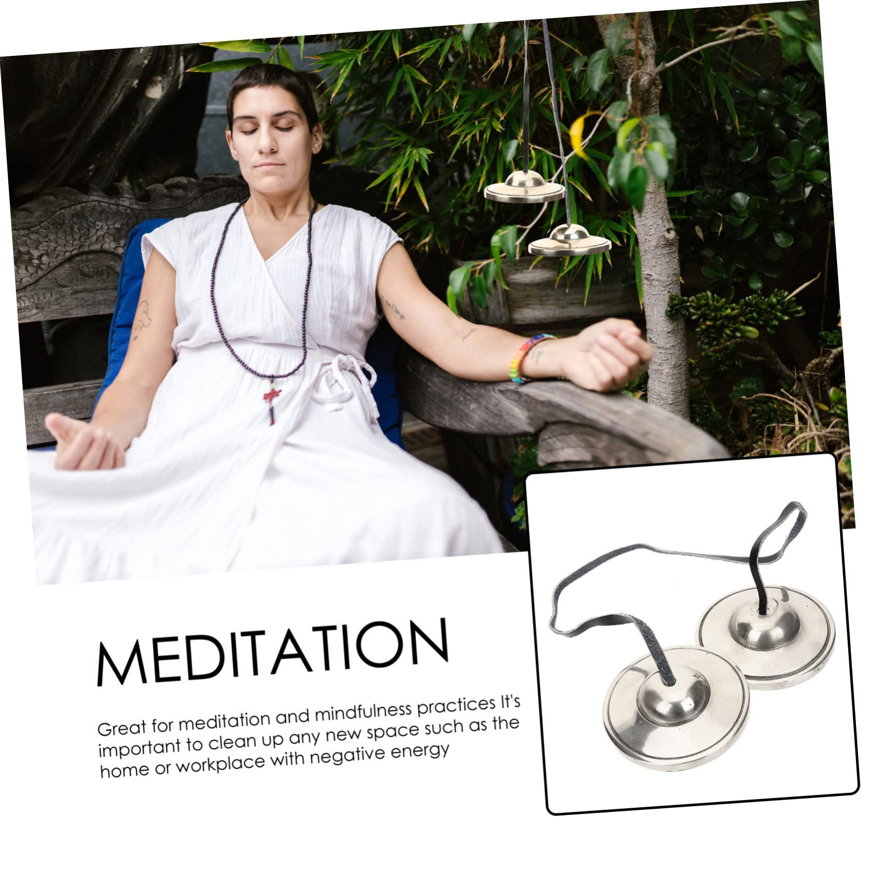 TOYANDONA Campañas Tingsha Hechas Mano Instrumento De Percusión Platillo De Budismo Para y Yoga