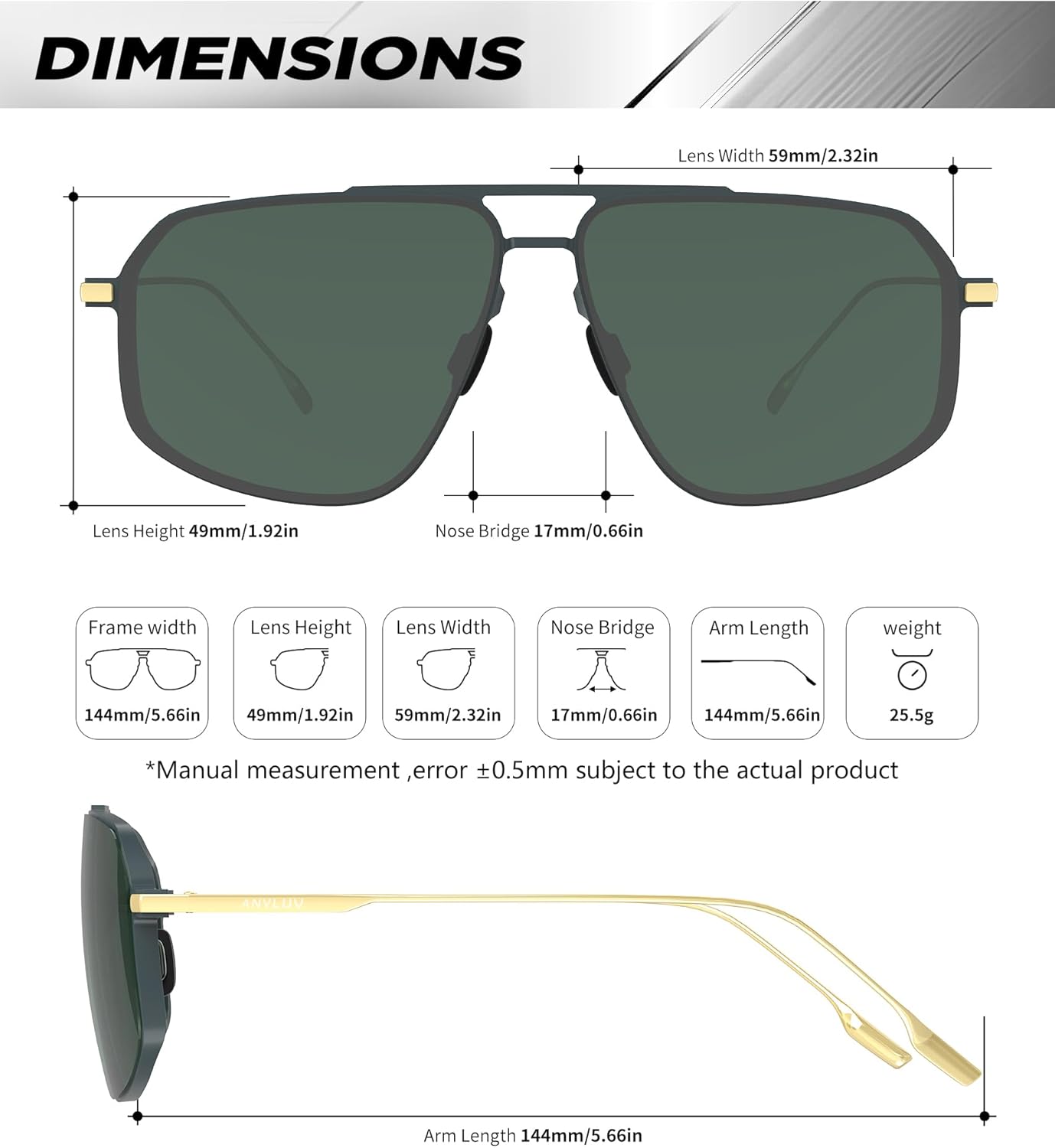 ANYLUV Polarized Sunglasses Men Aviator Mens Sunglasses, Pilot Sun Glasses Mens Womens UV400 Protection for Driving Fishing - Image 5