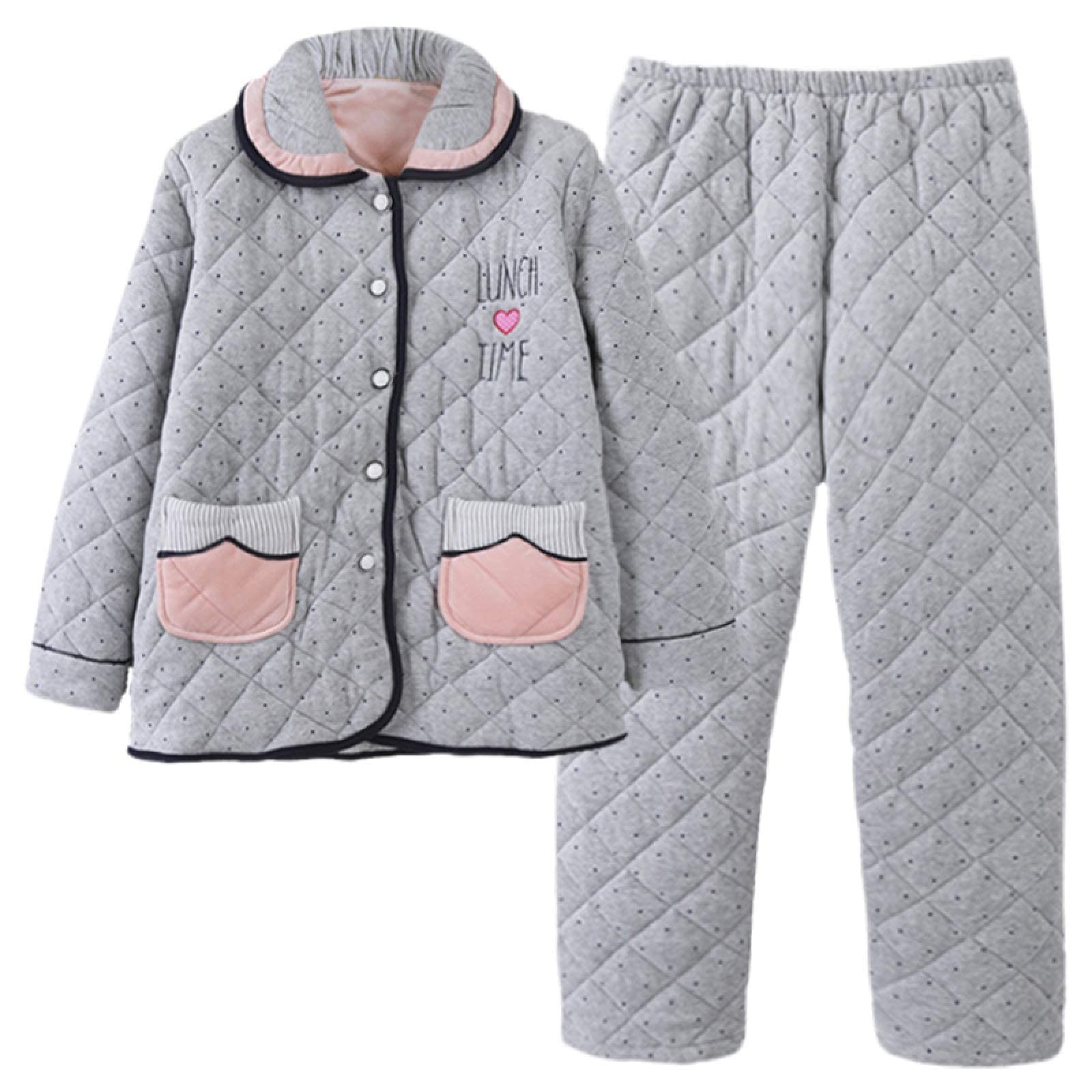 Ensemble de nuit chaud en coton tricoté MU pour affronter l'hiver