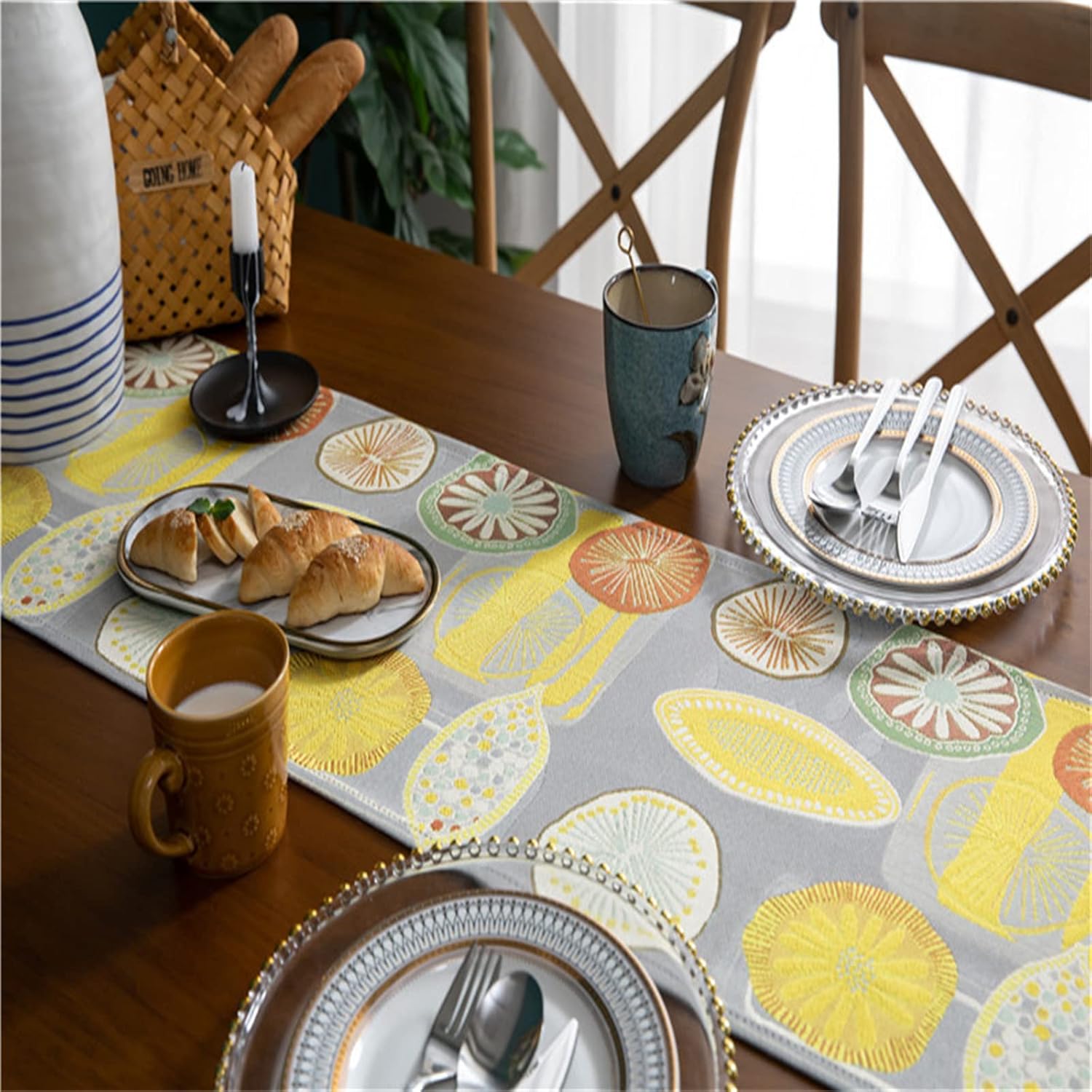 VermiS Dining Table Runners Table Runner with Tassel Modern Minimalist Print Polyester Table Runner, Polyester Tassel Tablecloth for Home, Table Decoration,B,33X200cm (Color : A, Size : 33X160cm)