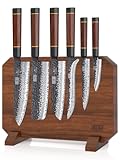7 Pieces Knife Set with Magnetic Knife Block&comma; Japanese High Carbon Steel Kitchen Knife Set&comma; Ultra Sharp Chef Knives Set with Ergonomic Handle