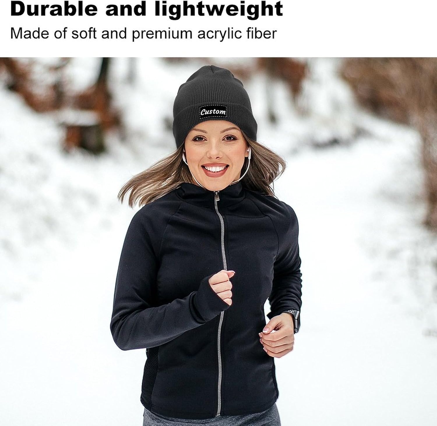 Custom Beanie Design Your Own Add Logo Text Photo Custom Winter Hat for Men & Women - Image 7