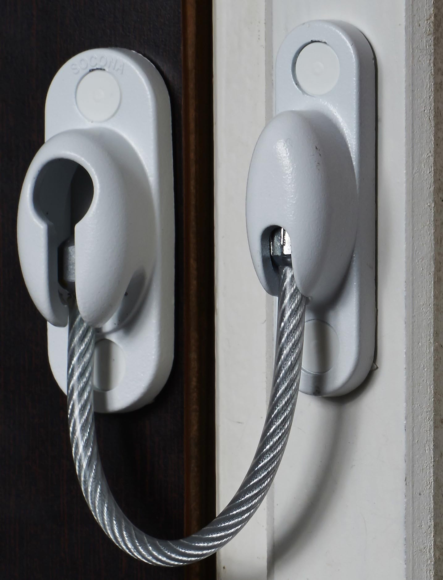 SECURY CABLE Blanc - Entrebâilleur à cable pour porte - SOCONA Ref. X6