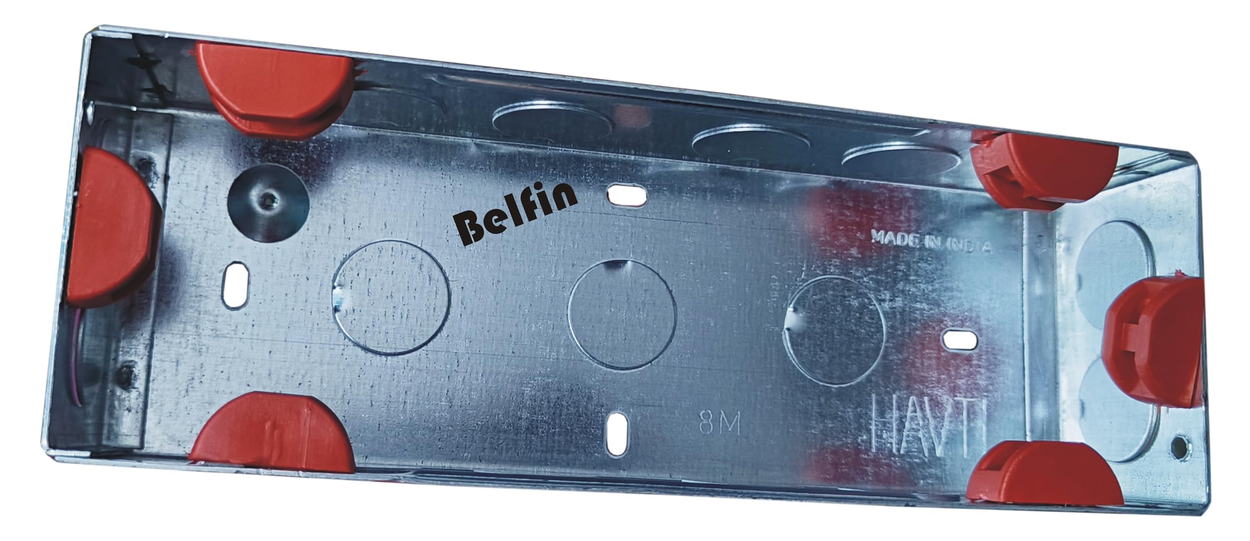 Belfin 8 Module GI Sheet Metal Modular Box, Rustproof Galvanized Iron, Heavy Duty, Flush Mounting, 18 Gauge, 9x3 Inch-image-7