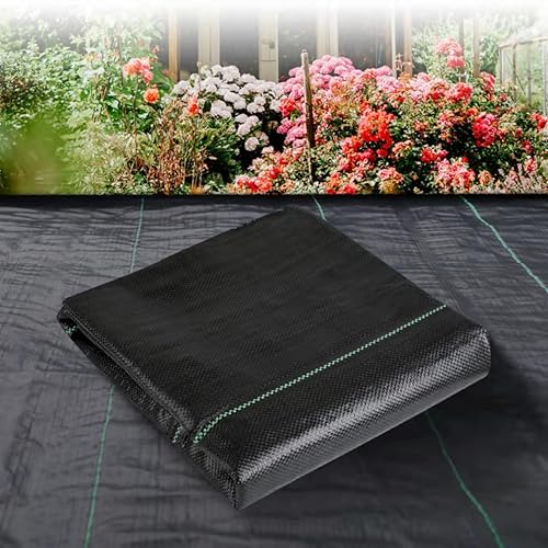 Tela resistente para paisajismo, 4 x 50 pies, barrera contra malezas, cubierta para el suelo para el jardín, tela para controlar las malezas, tela