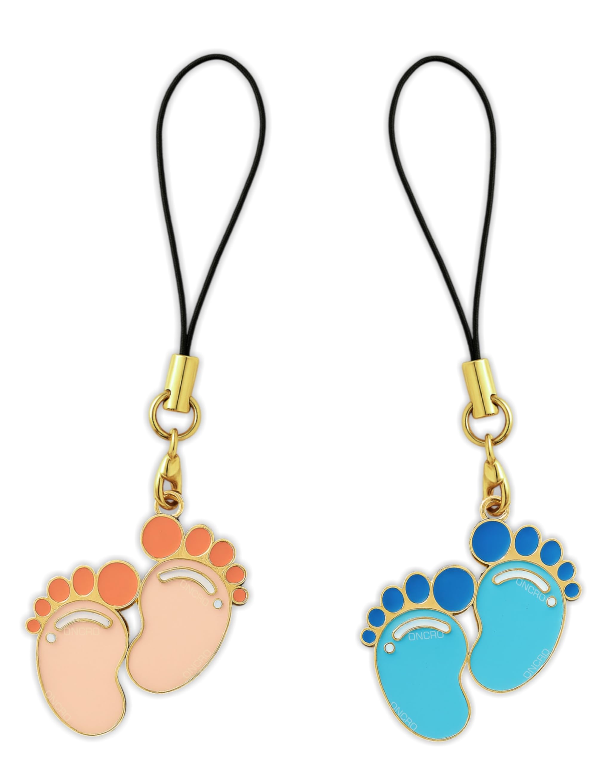ONCRO® Cute Lucky Lord Laxmi footprints goddess paw phone charms mobile Ring Keychain Girls teens Bike Car Keyring key chain Birthday home office Travel Gifts Purse Handbag Hanging Pendant Novelty Toy-image-6