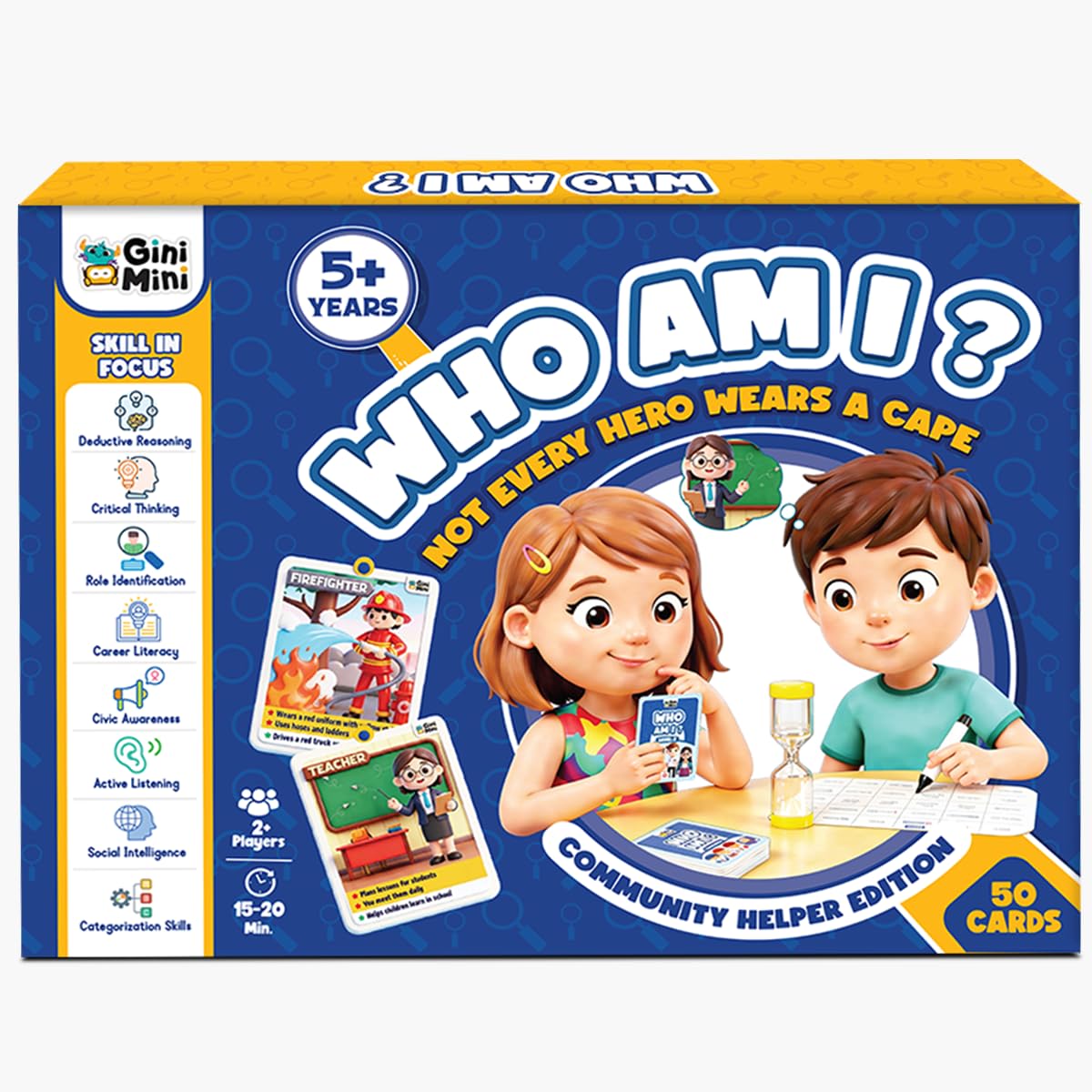 GiniMini Who Am I? Community Helper Edition – Card Game for Kids Ages 5+ | Detective Guessing Game | Reasoning & Critical Thinking Travel Friendly | Screen-Free Indoor Family Card Game-image-35