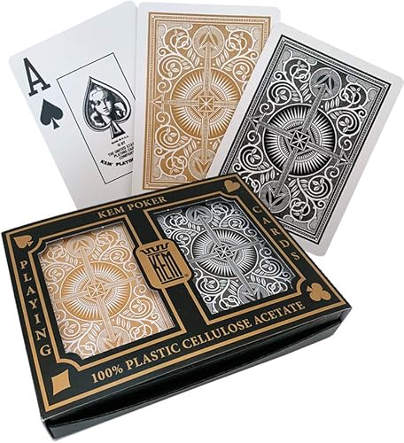 Miniatura 2 de KEM Arrow - Tarjetas de juego con índice jumbo tamaño de póquer 2 unidades color rojo y azul