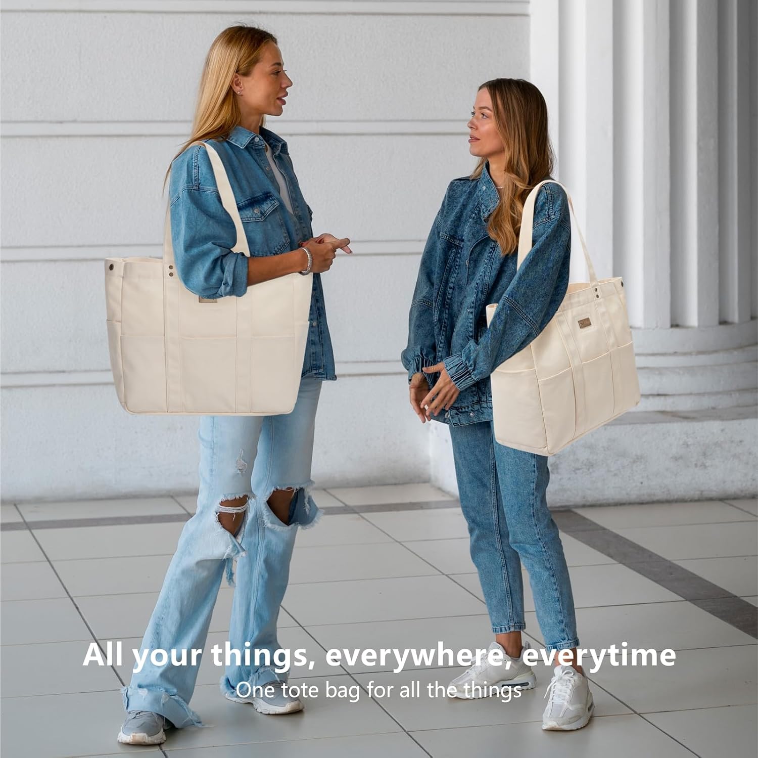 TOPDesign Heavy-Duty 16oz Canvas Tote Bag with 10 Pockets image 2