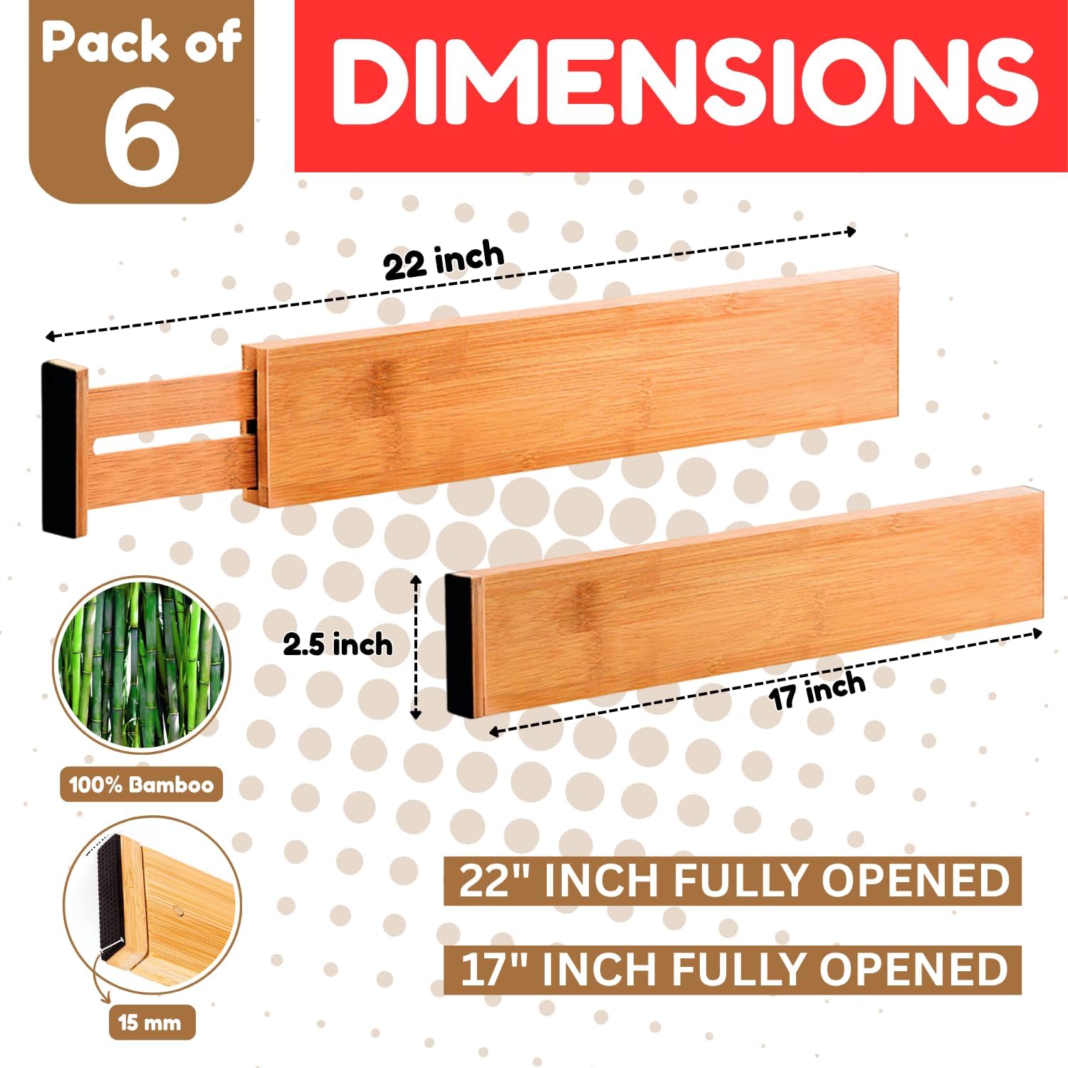 Maximize Space with Adjustable Bamboo Drawer Dividers: A Must-Have Organizer!