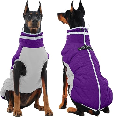 Miniatura 40 de Chaqueta de invierno para perro, acogedora y reflectante, impermeable, resistente al viento, cálida prenda para mascotas, cómoda ropa de forro polar
