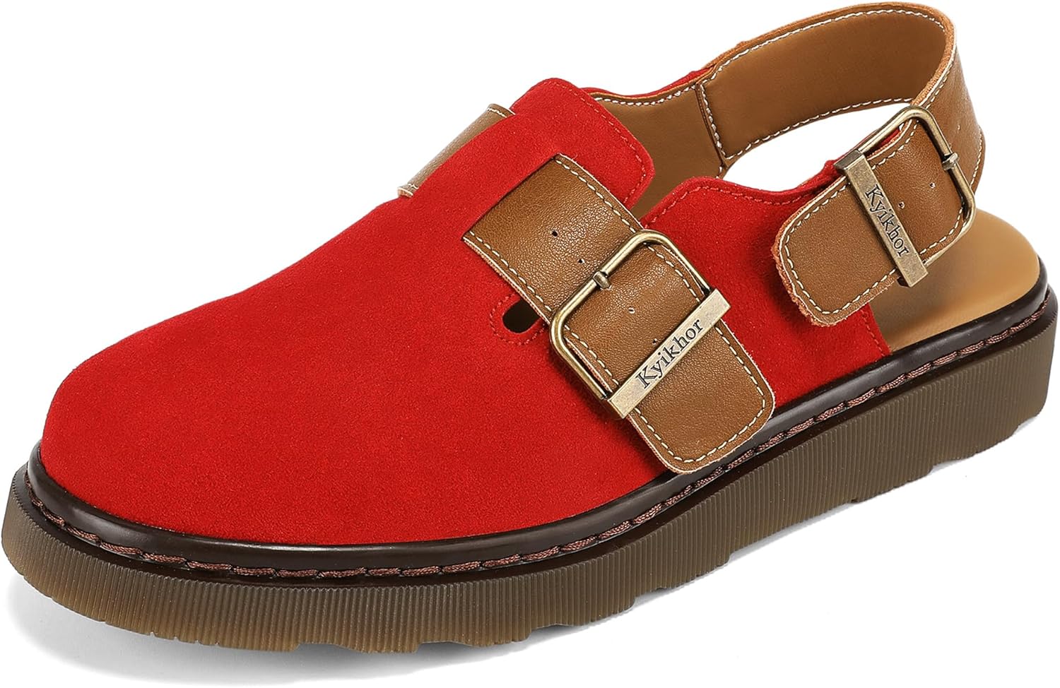 Women's Suede Leather Loafer Slip-Ons|Genuine Suede Clogs for Women|Comfort Footbed Leather Mules Potato Shoes with Back Strap|Cute Office Casual Dress Shoes - Image 3