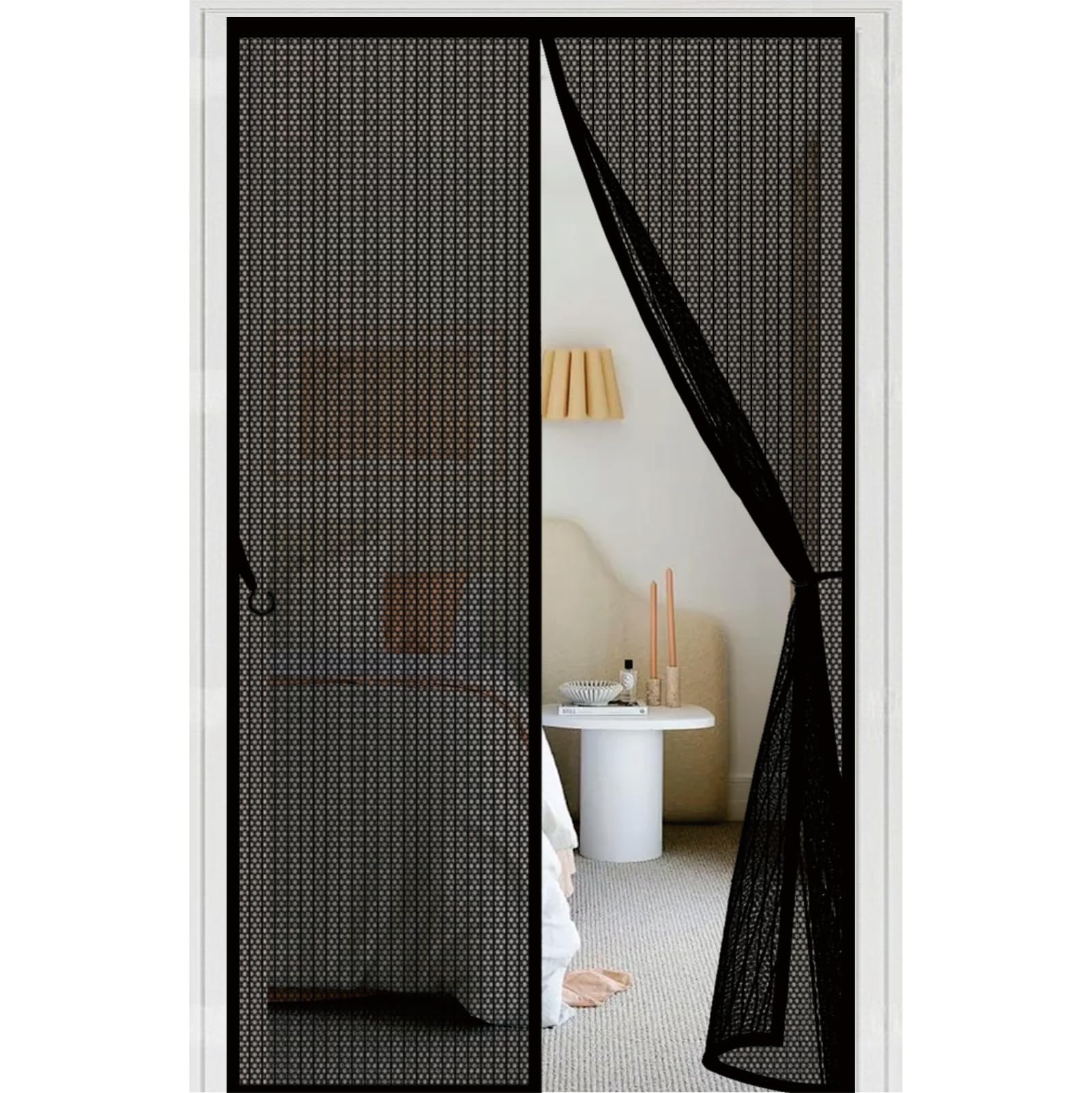 Moustiquaire sans perçage à fermeture automatique aimantée 92x214