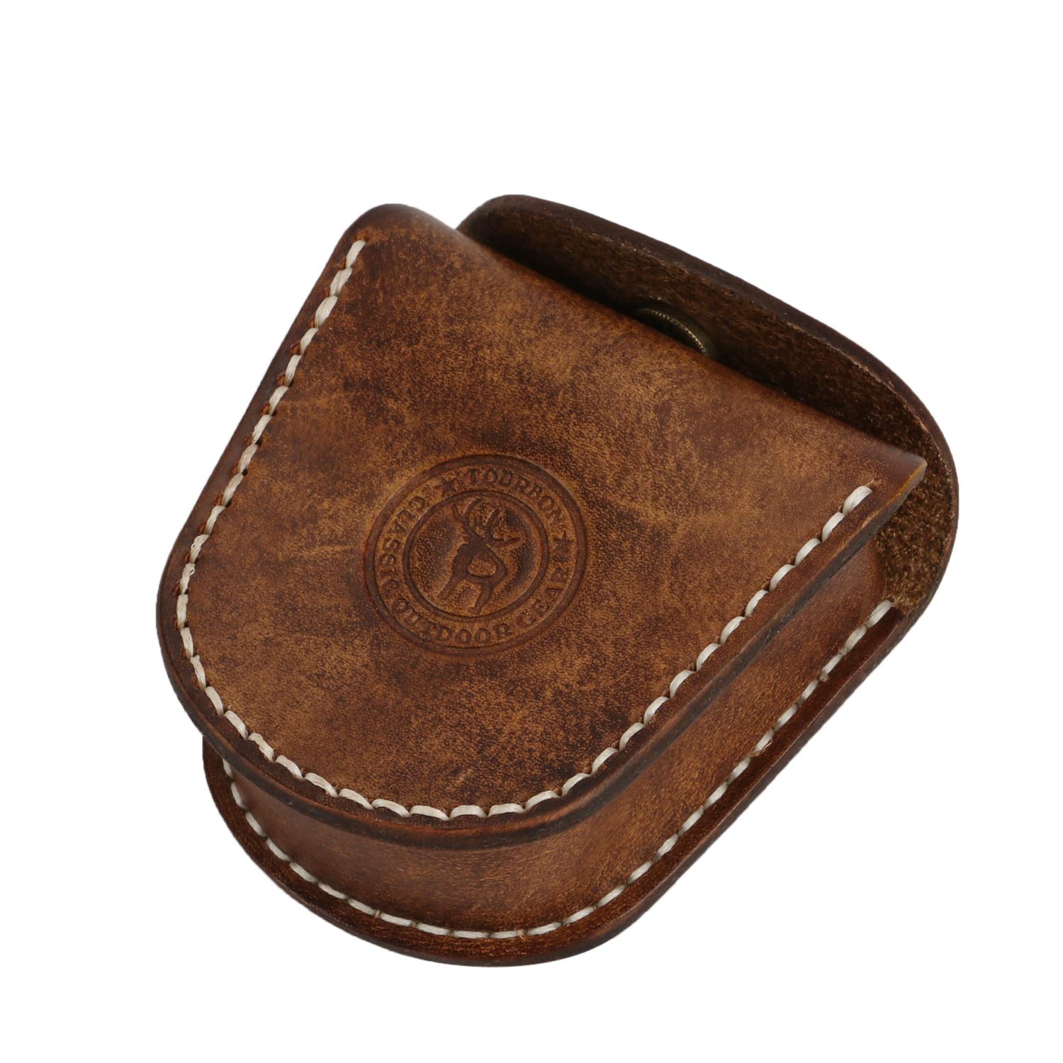 TOURBON Leather Ammo Case Catapult Hunting Slingshot Steel Balls Waist Bag Pouch