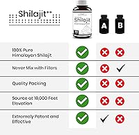 Vista 5 de Pure Himalayan Shilajit Tablets 90 unidades 10000mg-20% ácido fúlvico Cápsulas de suplemento Shilajit de máxima potencia Alto en minerales traza