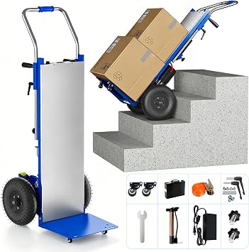 Electric Stair Climbing Dolly, Powered Hand Trucks 1300W Heavy Duty Stair Cart with Safety Rope for Furniture Logistics Warehouse