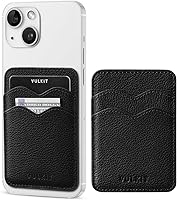 Vista 25 de VULKIT Soporte adhesivo para tarjetas Compatible con iPhone, cartera de cuero para teléfono celular, estuche para tarjetas de crédito, adhesivo