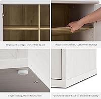 Vista 4 de Mopio Blake - Gabinete de almacenamiento, pequeño aparador de exhibición acentuado modular, gabinete de buffet con almacenamiento, credenza de Roble